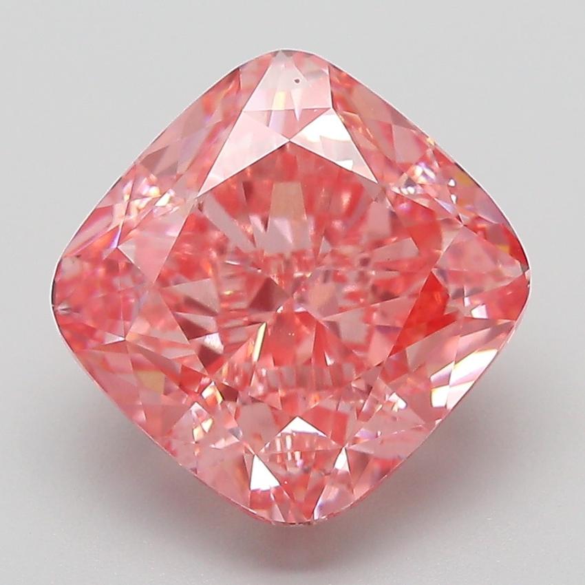 5.50 Ct. Fancy Vivid Pink Cushion Lab Grown Diamond