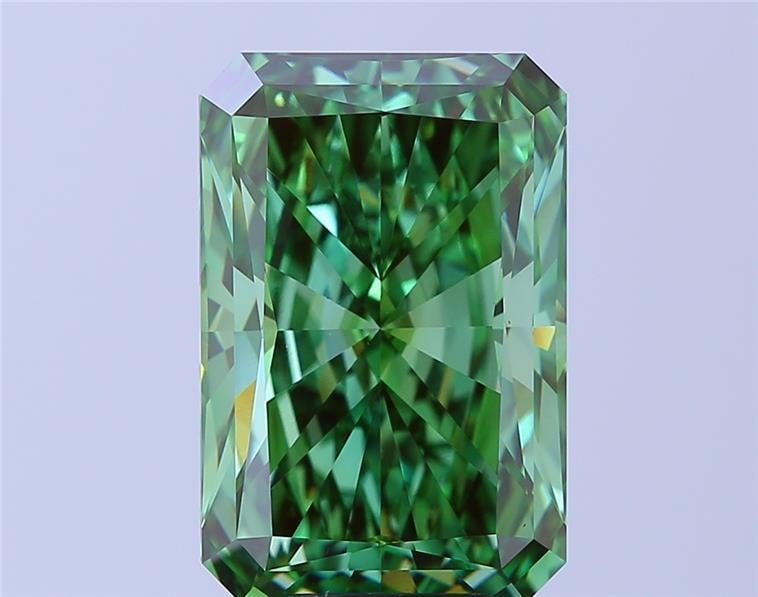9.04 Ct. Fancy Vivid  Green Radiant Lab Grown Diamond