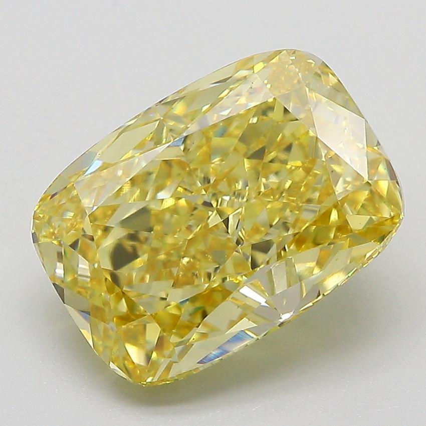 5.83 Ct. Fancy Intense  Yellow Cushion Lab Grown Diamond
