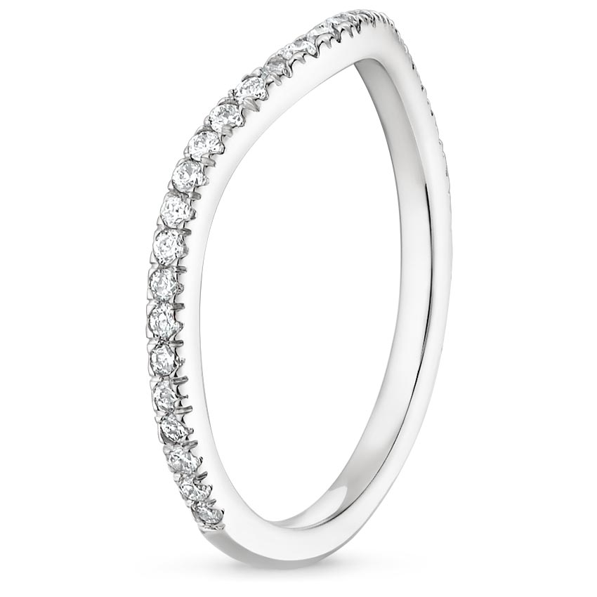 18K White Gold Ava Contoured Diamond Ring (1/4 ct. tw.), large side view