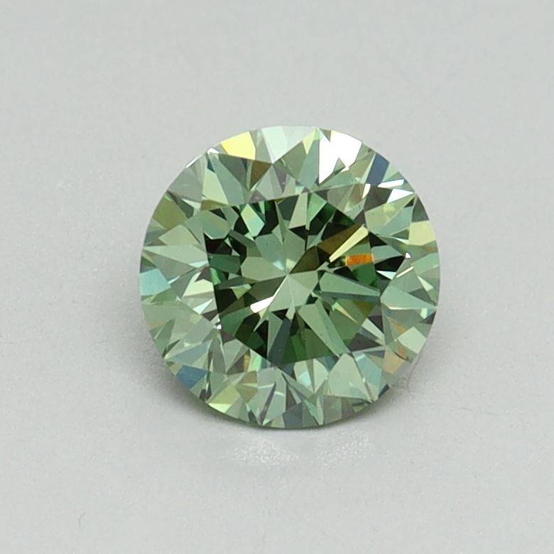 0.73 Ct. Fancy Vivid Green Round Lab Grown Diamond