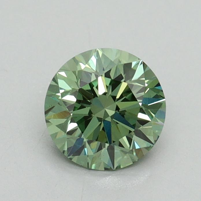 0.72 Ct. Fancy Vivid Green Round Lab Grown Diamond