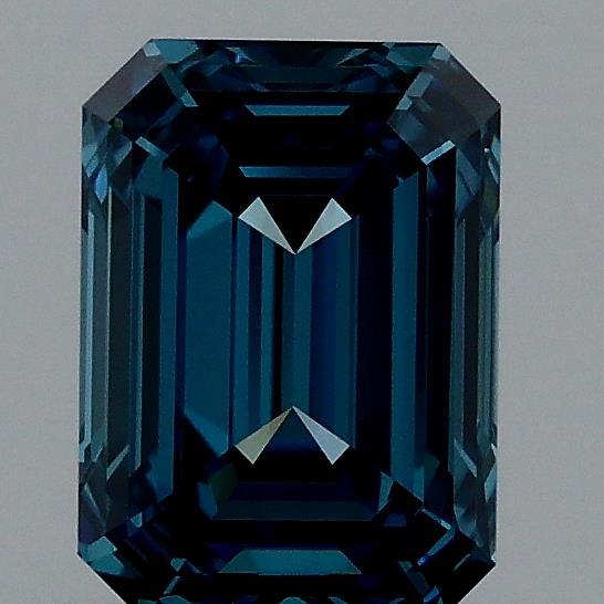 0.90 Ct. Fancy Vivid Blue Emerald Lab Grown Diamond