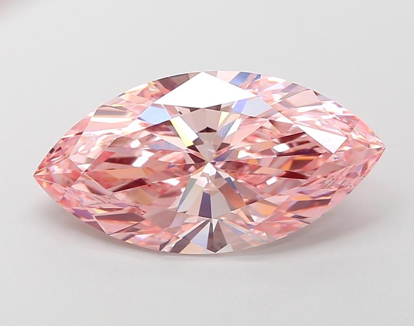 6.14 Ct. Fancy Vivid Pink Marquise Lab Grown Diamond
