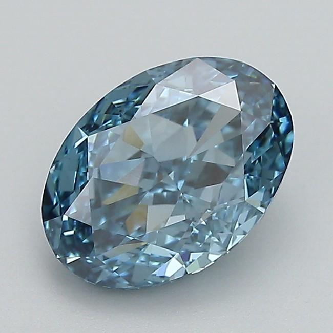 3.01 Ct. Fancy Vivid  Blue Oval Lab Grown Diamond