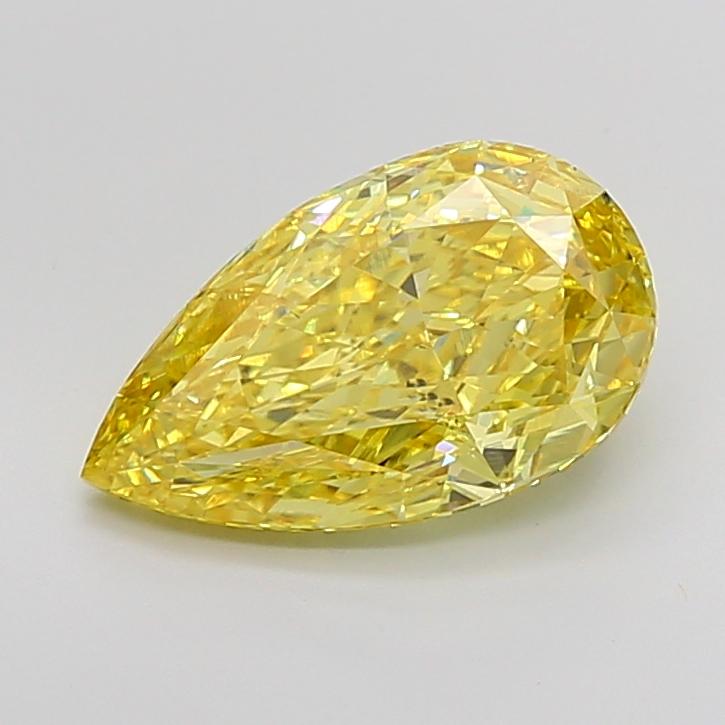 4.35 Ct. Fancy Vivid Yellow Pear Lab Grown Diamond