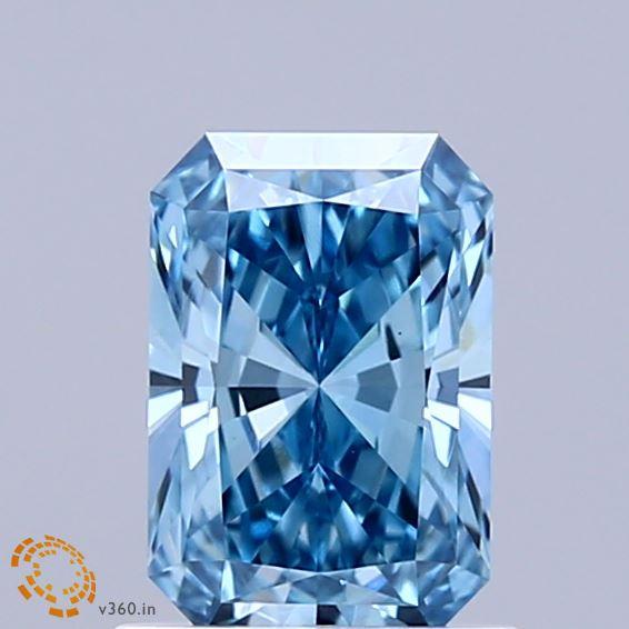 1.07 Ct. Fancy Vivid Blue Radiant Lab Grown Diamond