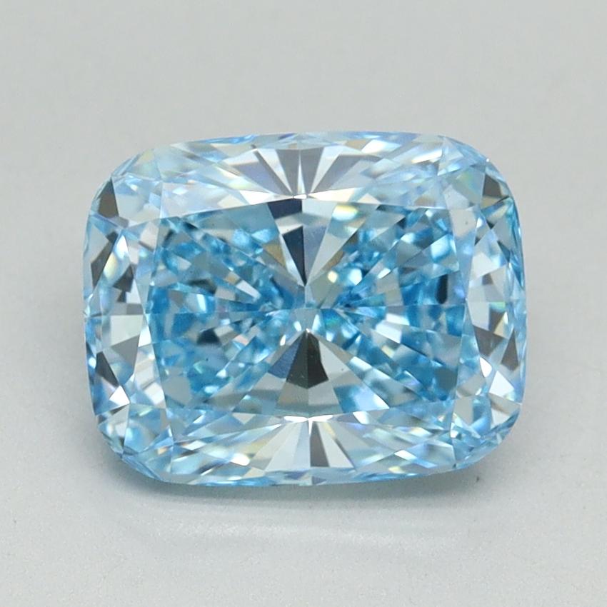 2.17 Ct. Fancy Vivid Blue Cushion Lab Grown Diamond