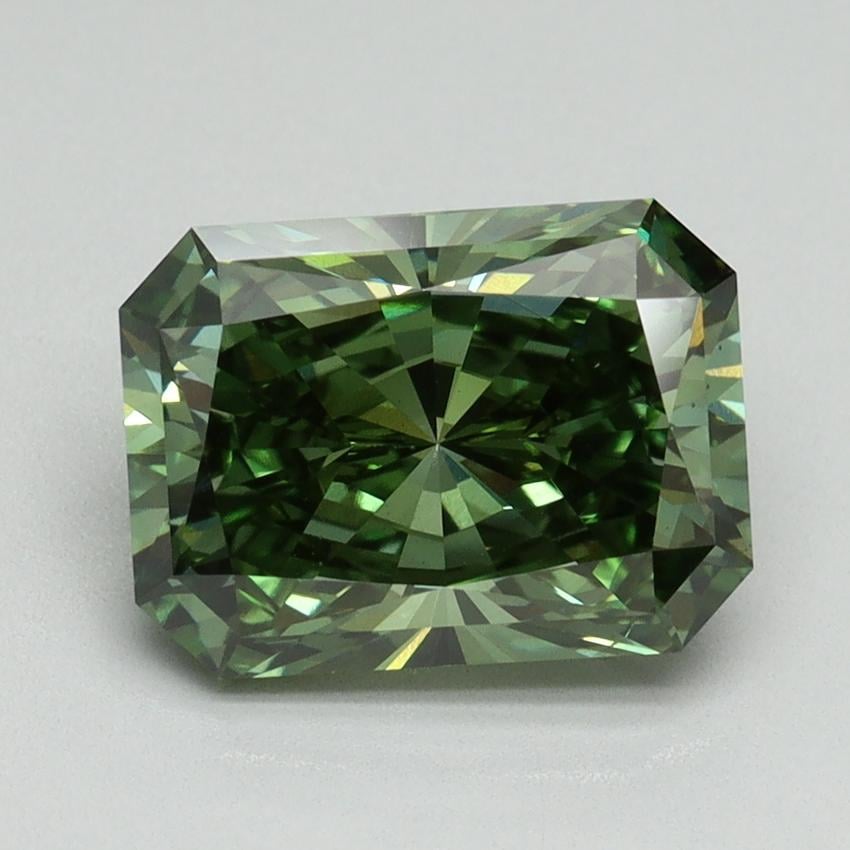 3.02 Ct. Fancy Vivid Green Radiant Lab Grown Diamond