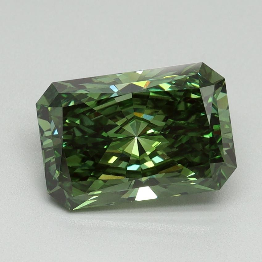 2.62 Ct. Fancy Vivid Green Radiant Lab Grown Diamond