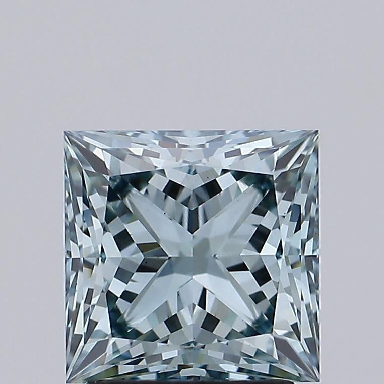 2.40 Ct. Fancy Intense Bluish Green Princess Lab Grown Diamond