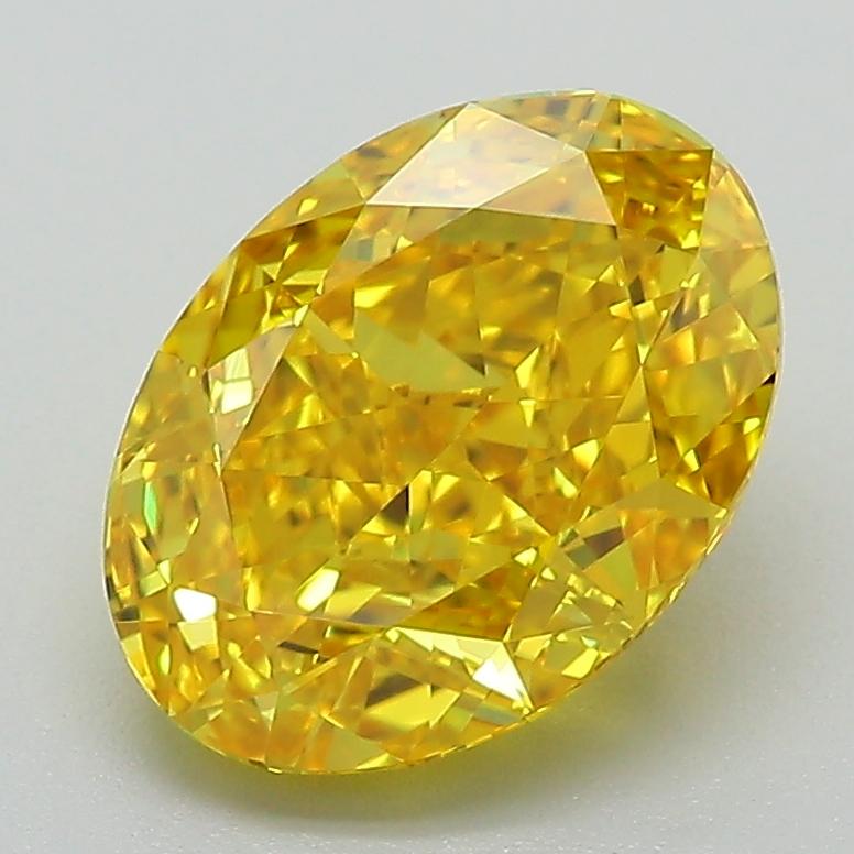 2.53 Ct. Fancy Vivid Yellow Oval Lab Grown Diamond