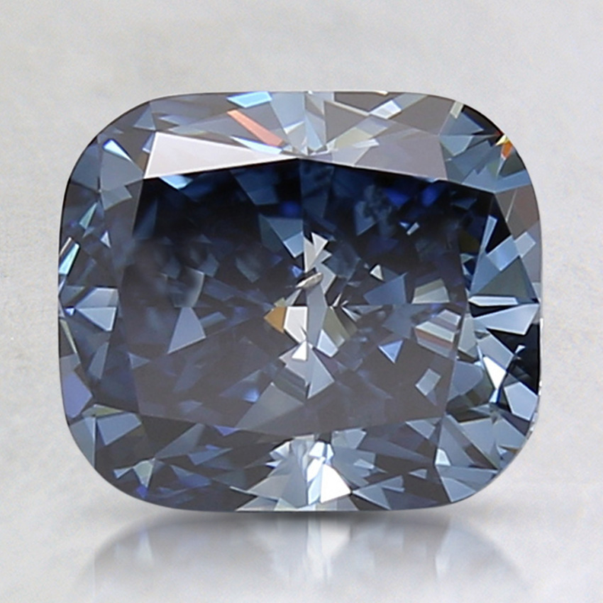2.66 Ct. Fancy Dark Blue Cushion Lab Created Diamond