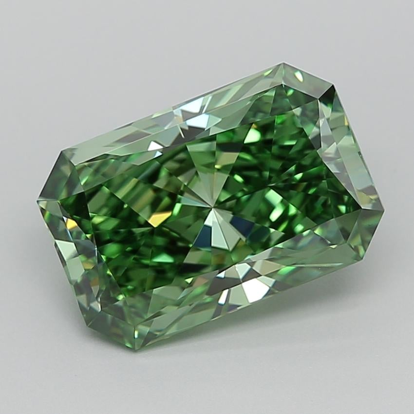 5.01 Ct. Fancy Vivid Green Radiant Lab Grown Diamond