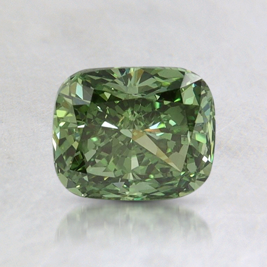 1.01 Ct. Fancy Vivid Green Cushion Lab Grown Diamond
