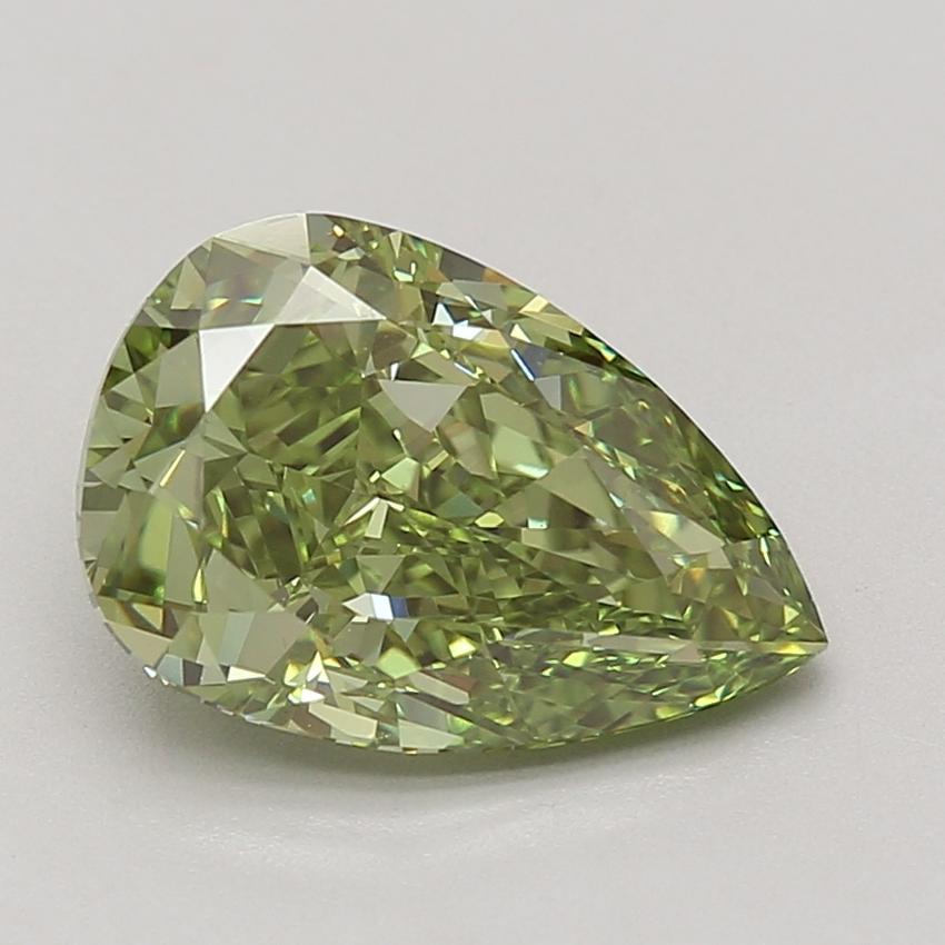 4.09 Ct. Fancy Vivid Green Pear Lab Grown Diamond
