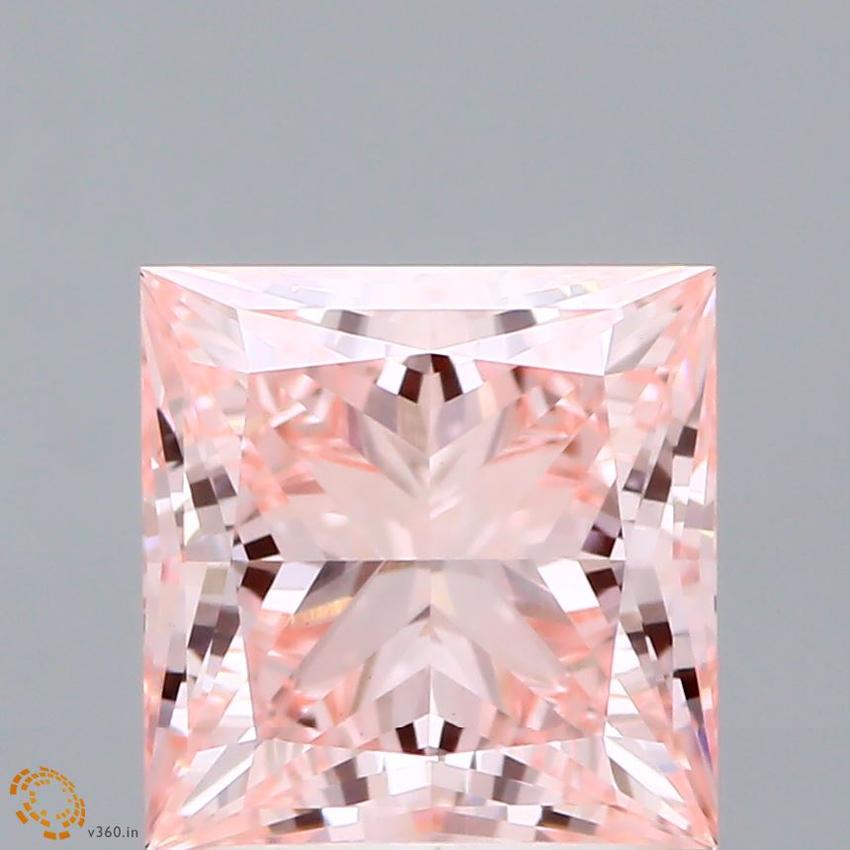 2.01 Ct. Fancy Vivid Pink Princess Lab Grown Diamond
