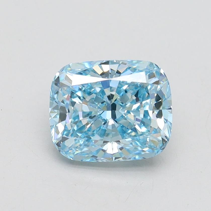 1.07 Ct. Fancy Vivid Blue Cushion Lab Grown Diamond