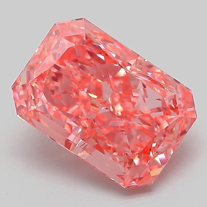 3.14 Ct. Fancy Vivid Pink Radiant Lab Grown Diamond