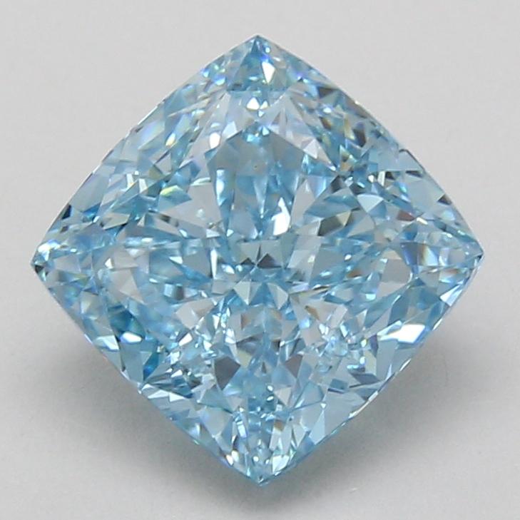 4.05 Ct. Fancy Vivid Blue Cushion Lab Grown Diamond