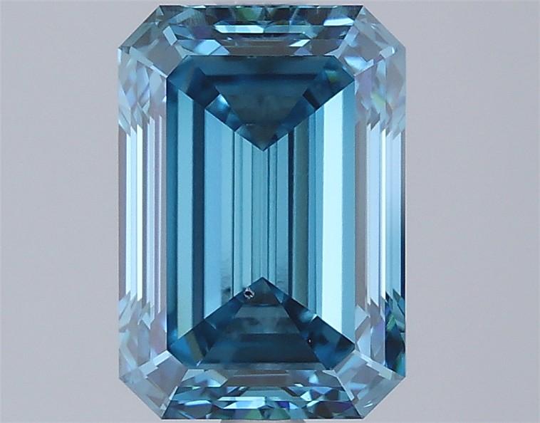2.45 Ct. Fancy Vivid  Blue Emerald Lab Grown Diamond