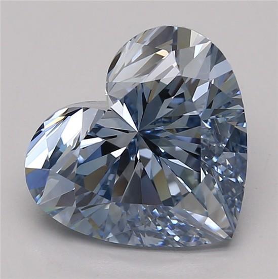 3.57 Ct. Fancy Vivid Blue Heart Lab Grown Diamond