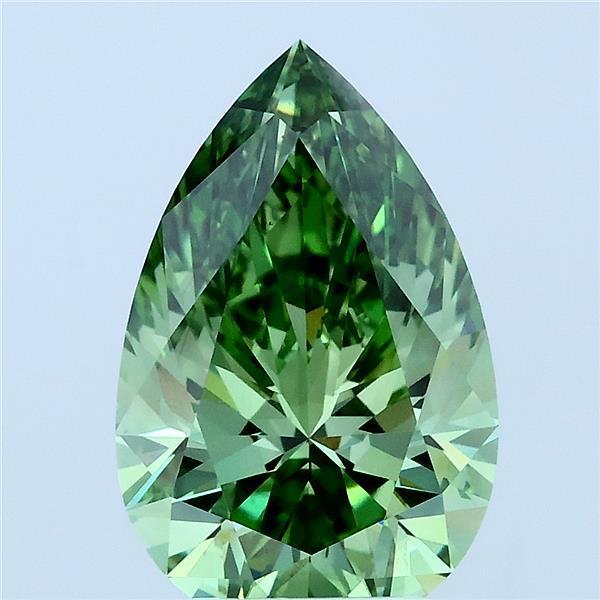 3.0 Ct. Fancy Vivid Green Pear Lab Grown Diamond