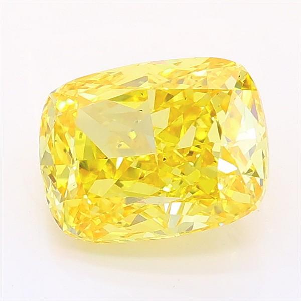 2.32 Ct. Fancy Vivid Yellow Cushion Lab Grown Diamond