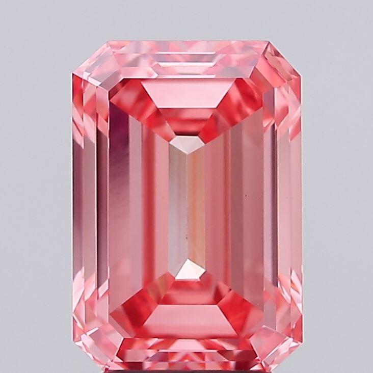 3.09 Ct. Fancy Vivid Pink Emerald Lab Grown Diamond