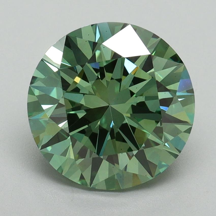 2.73 Ct. Fancy Vivid Green Round Lab Grown Diamond