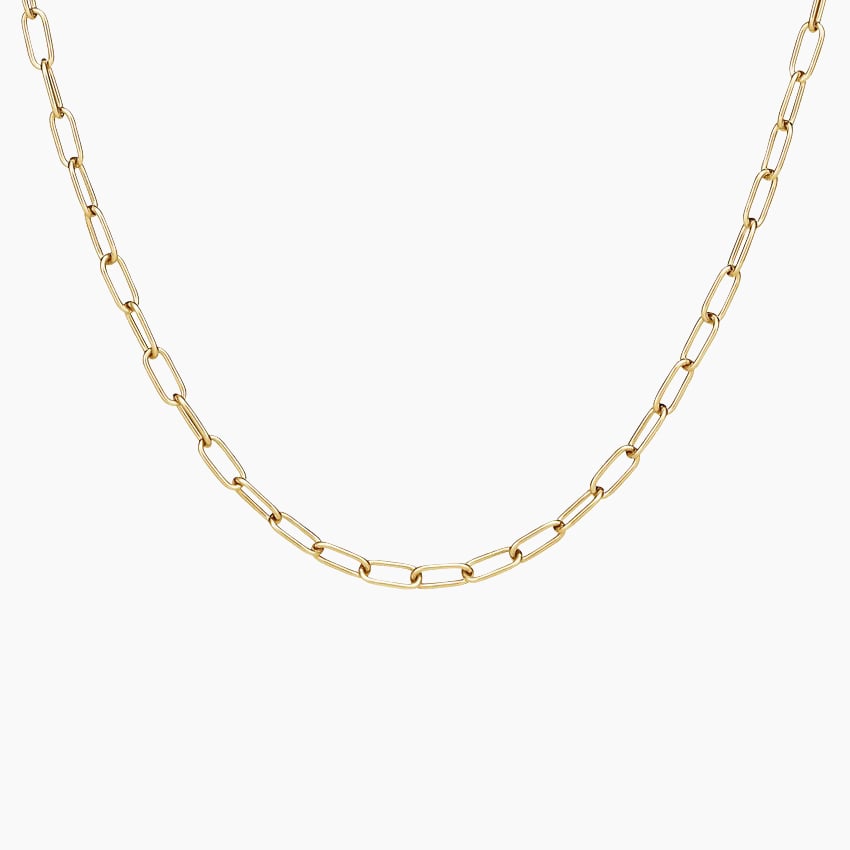 14K Yellow Gold Fairmined Paperclip 20 in. Chain Necklace, large top view