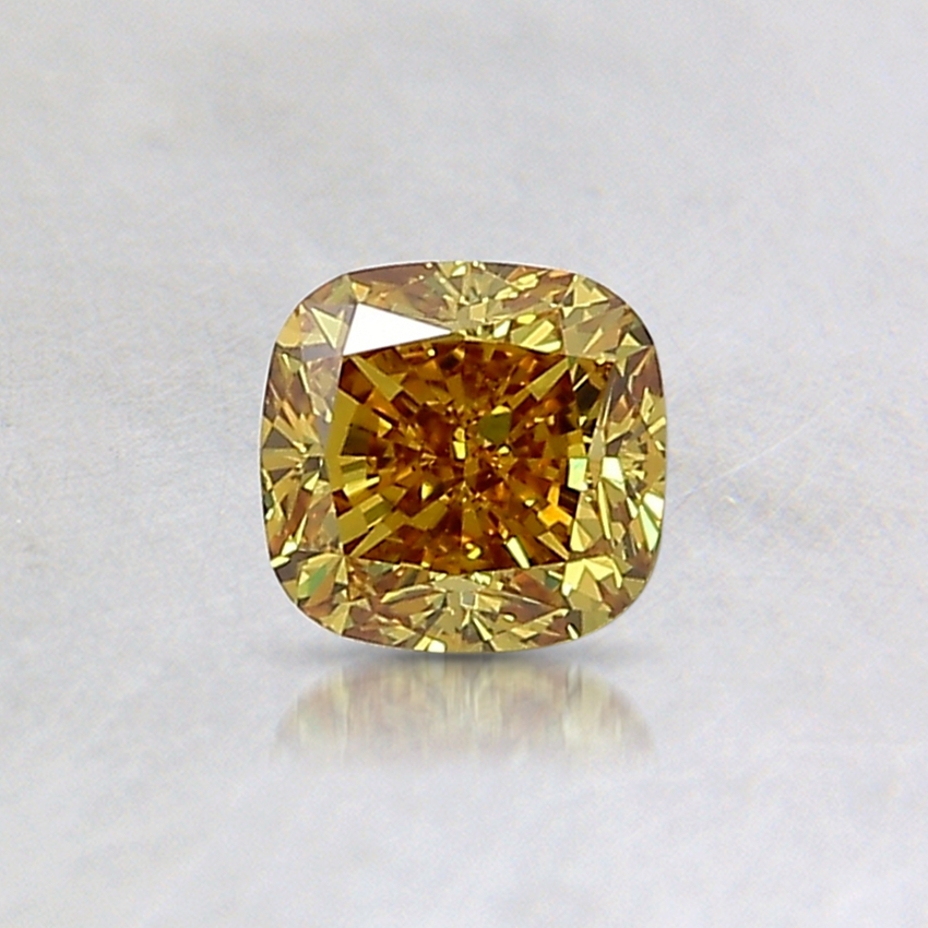 0.55 Ct. Fancy Deep Brownish Orangy Yellow Cushion Diamond
