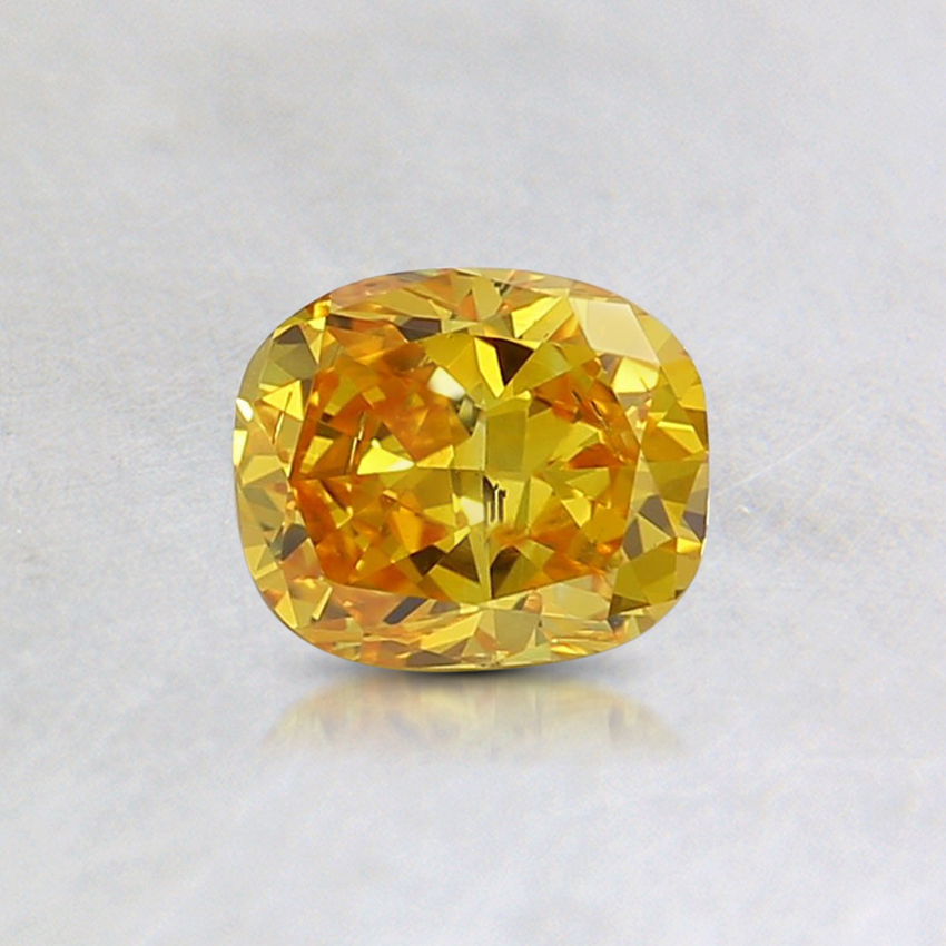 0.48 Ct. Fancy Intense Orangy Yellow Cushion Lab Grown Diamond