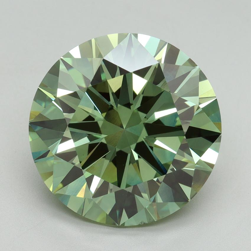 10.51 Ct. Fancy Vivid Green Round Lab Grown Diamond