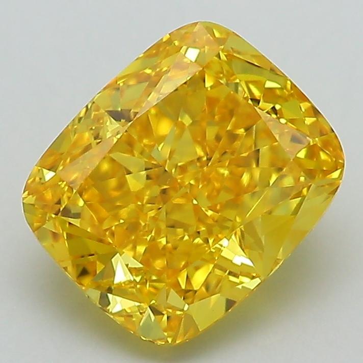 2.43 Ct. Fancy Vivid Yellow Cushion Lab Grown Diamond