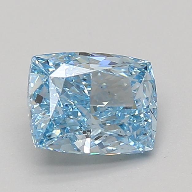 1.55 Ct. Fancy Vivid Blue Cushion Lab Grown Diamond