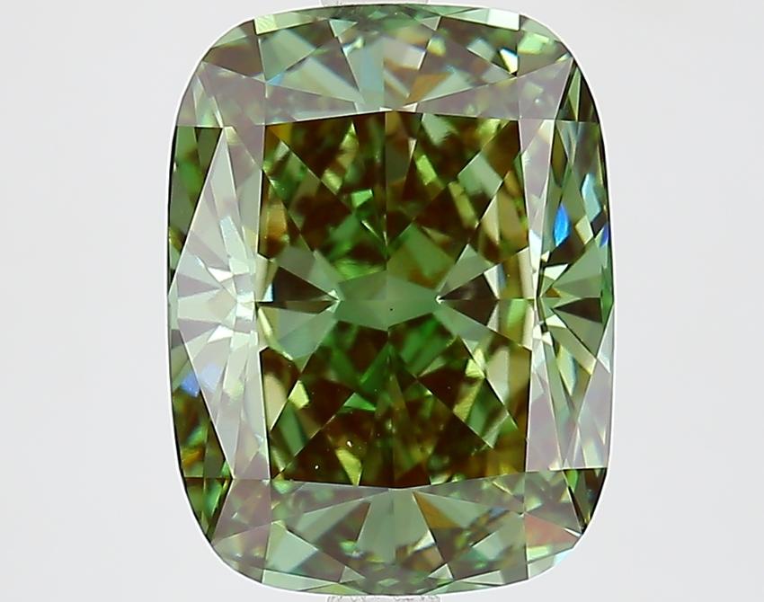 4.51 Ct. Fancy Deep Green Cushion Lab Grown Diamond