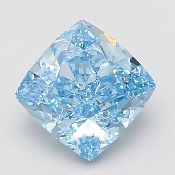 1.52 Ct. Fancy Vivid Blue Cushion Lab Grown Diamond