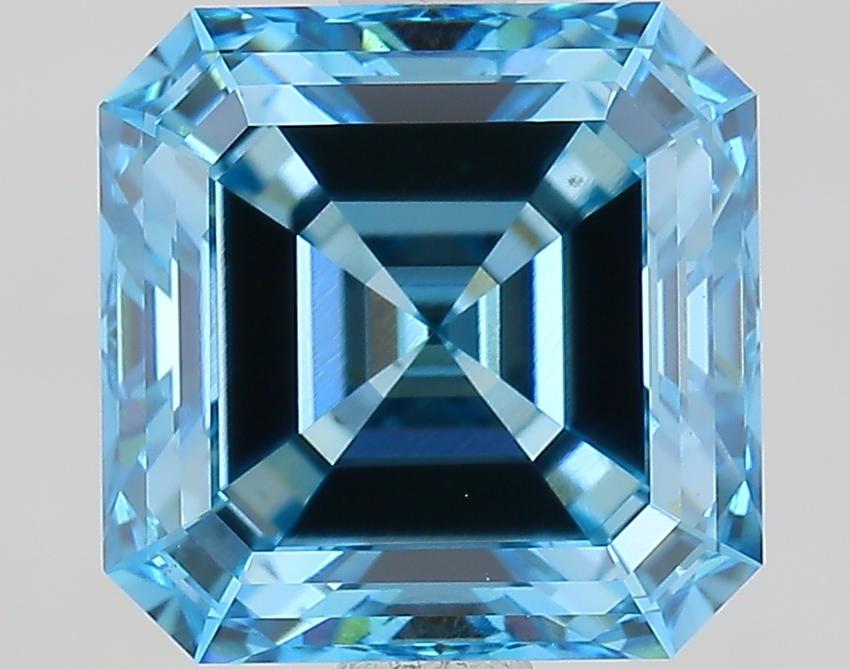 2.57 Ct. Fancy Vivid Blue Asscher Lab Grown Diamond