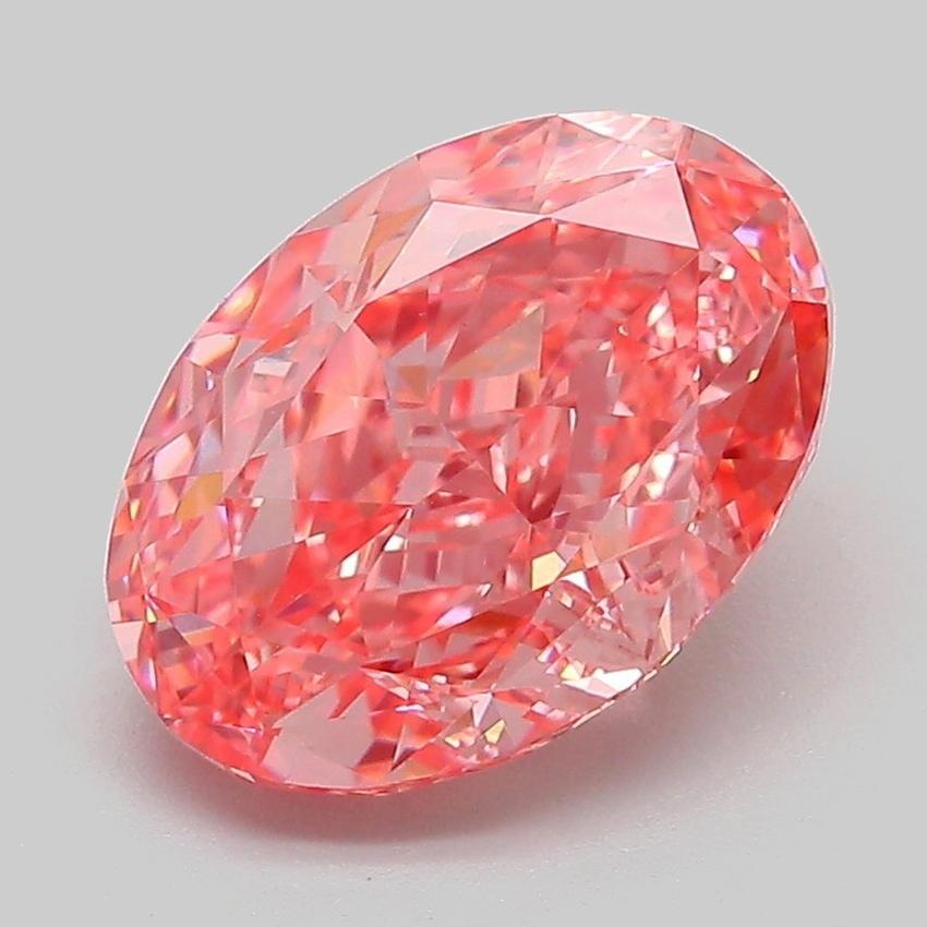 3.10 Ct. Fancy Vivid Pink Oval Lab Grown Diamond