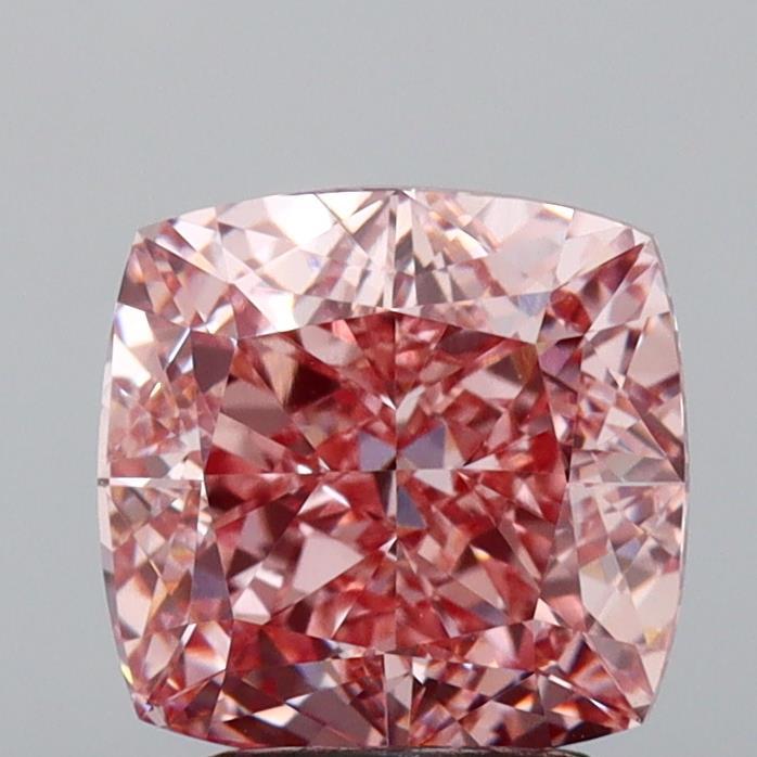 3.14 Ct. Fancy Intense  Pink Cushion Lab Grown Diamond