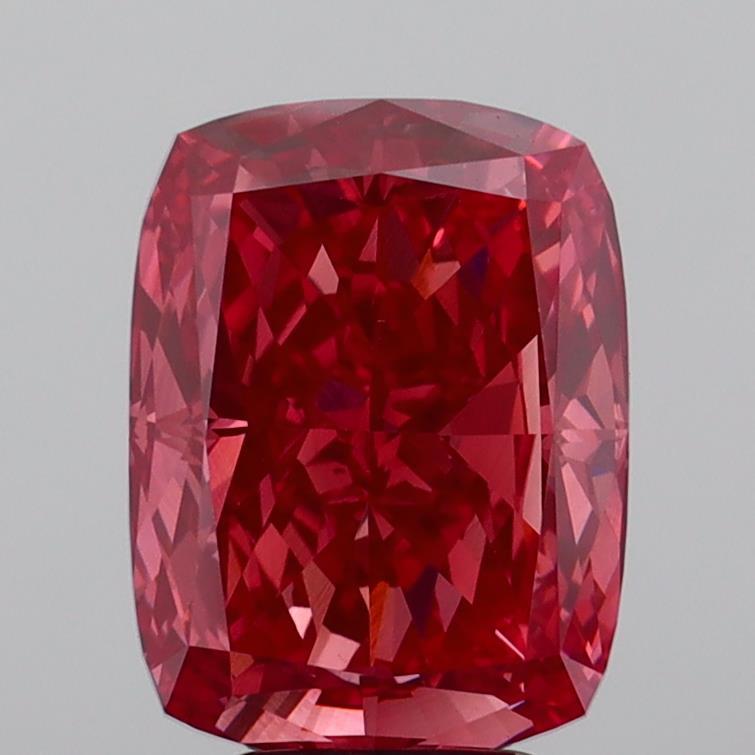 5.02 Ct. Fancy Vivid Brownish Pink Cushion Lab Grown Diamond