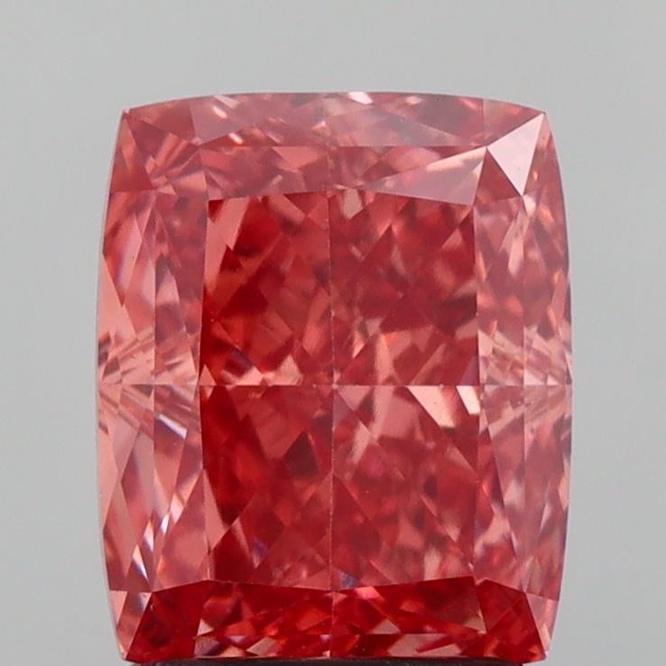 2.08 Ct. Fancy Vivid Brownish Pink Cushion Lab Grown Diamond