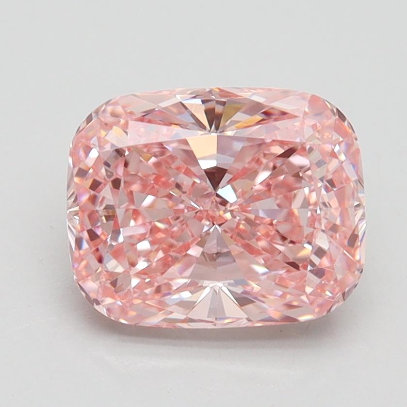 2.01 Ct. Fancy Vivid Pink Cushion Lab Grown Diamond
