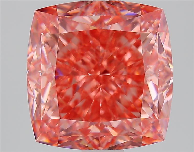 3.27 Ct. Fancy Vivid  Pink Cushion Lab Grown Diamond