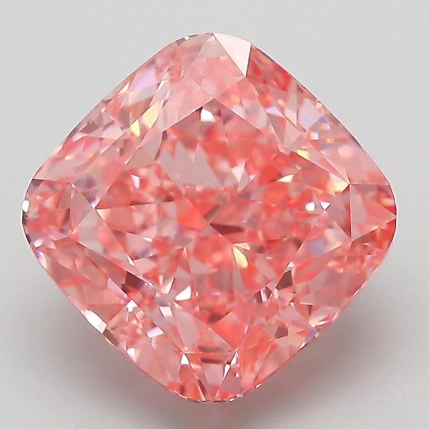 4.40 Ct. Fancy Vivid Pink Cushion Lab Grown Diamond