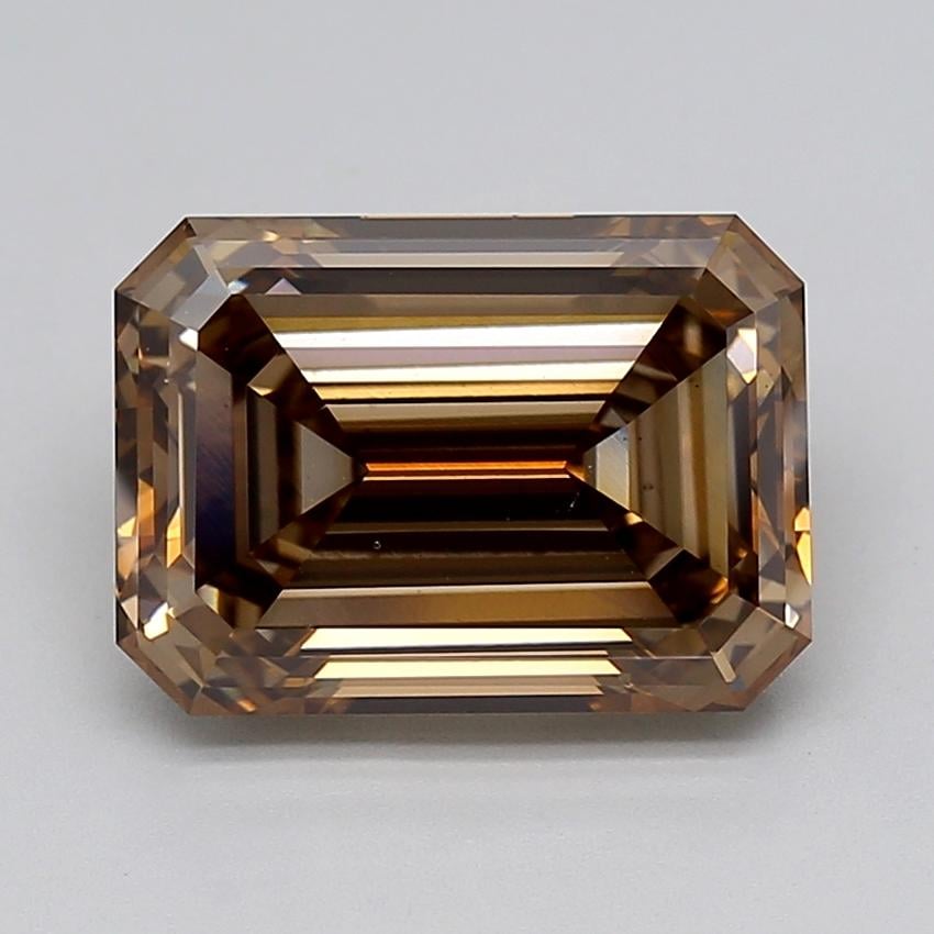 6.01 Ct. Fancy Light  Brown Emerald Lab Grown Diamond