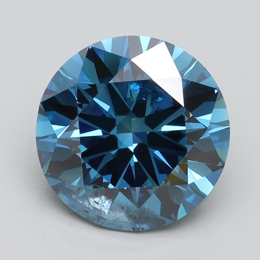 2.59 Ct. Fancy Vivid Malibu Blue Round Lab Grown Diamond