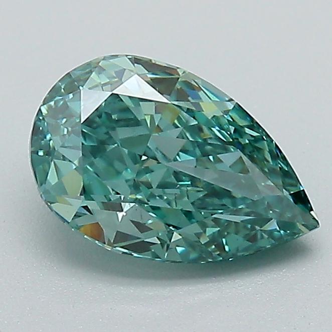 1.17 Ct. Fancy Vivid Green Pear Lab Grown Diamond