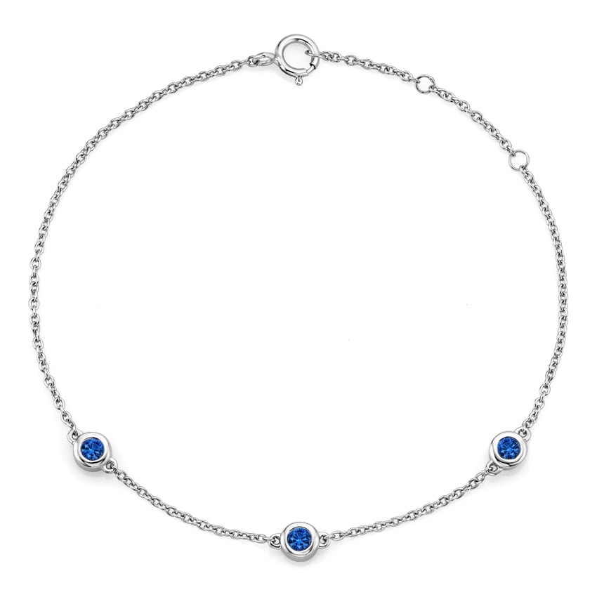 Three Sapphire Bezel Bracelet | Brilliant Earth